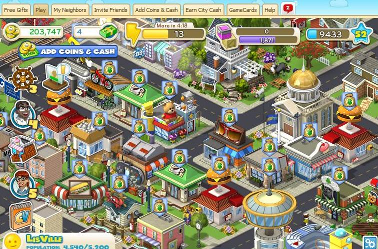  recently tried and become addicted to FarmVille's cousin CityVille